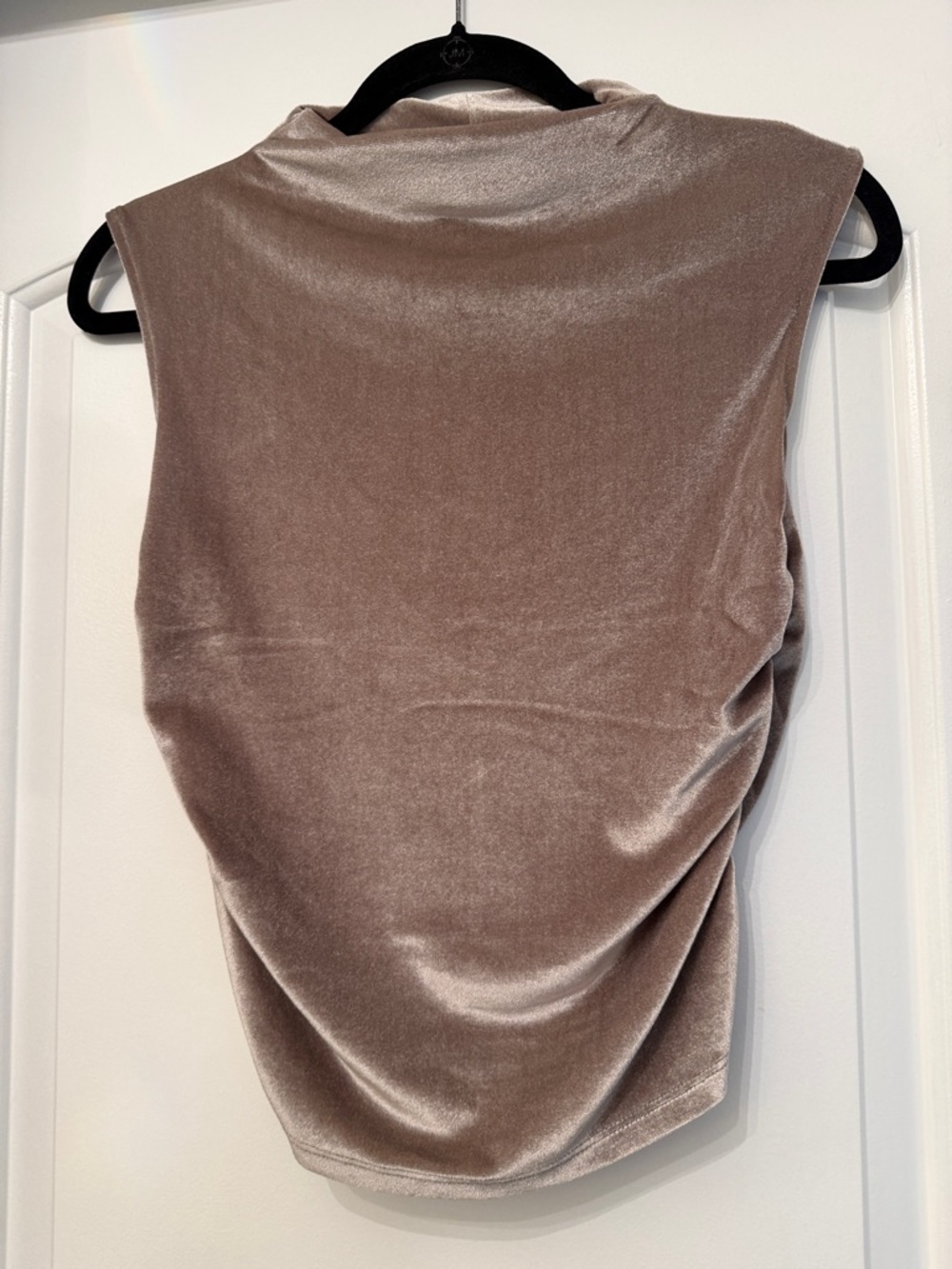 a new day Sleeveless Velvet Mock Neck Top in Taupe